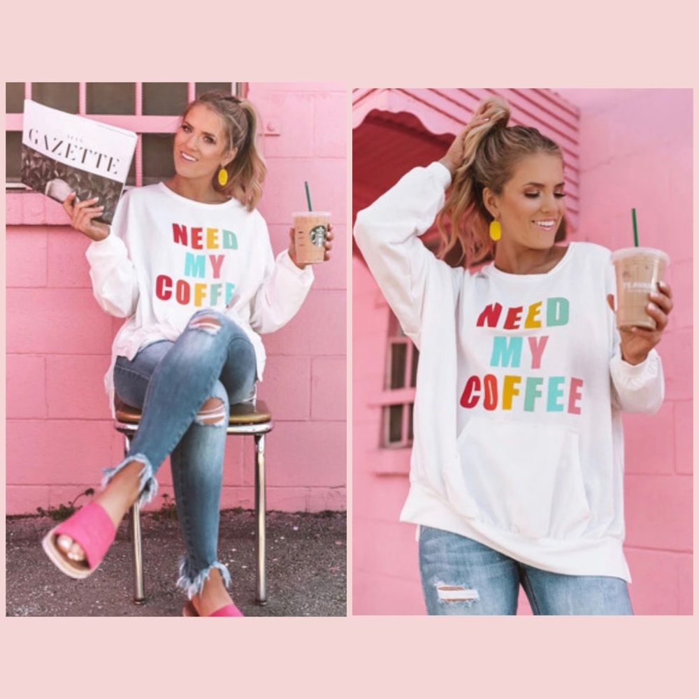 NEED MY COFFEE ☕️ 🎉HPx3☕️ 1 LEFT Small Pullover - Picture 2 of 8